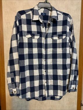 George blue and white button down size XL pit to